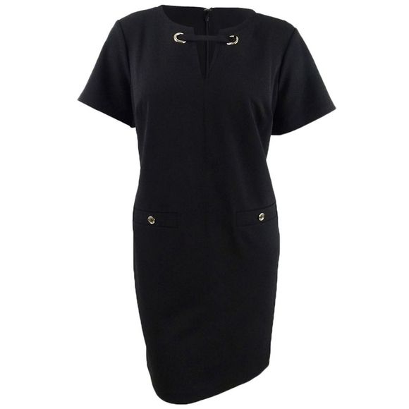 Tommy Hilfiger Dresses & Skirts - Tommy Hilfiger Women's Plus Size Scuba Crepe Pocket Shift Dress - Black